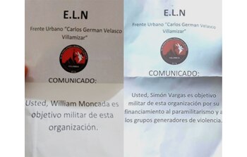 Panfletos del ELN que hicieron