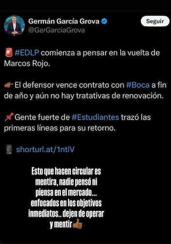 El posteo de Sebastián Verón