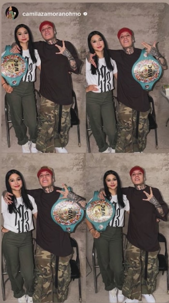 La joven pugilista publicó esta foto en compañía del rapero.