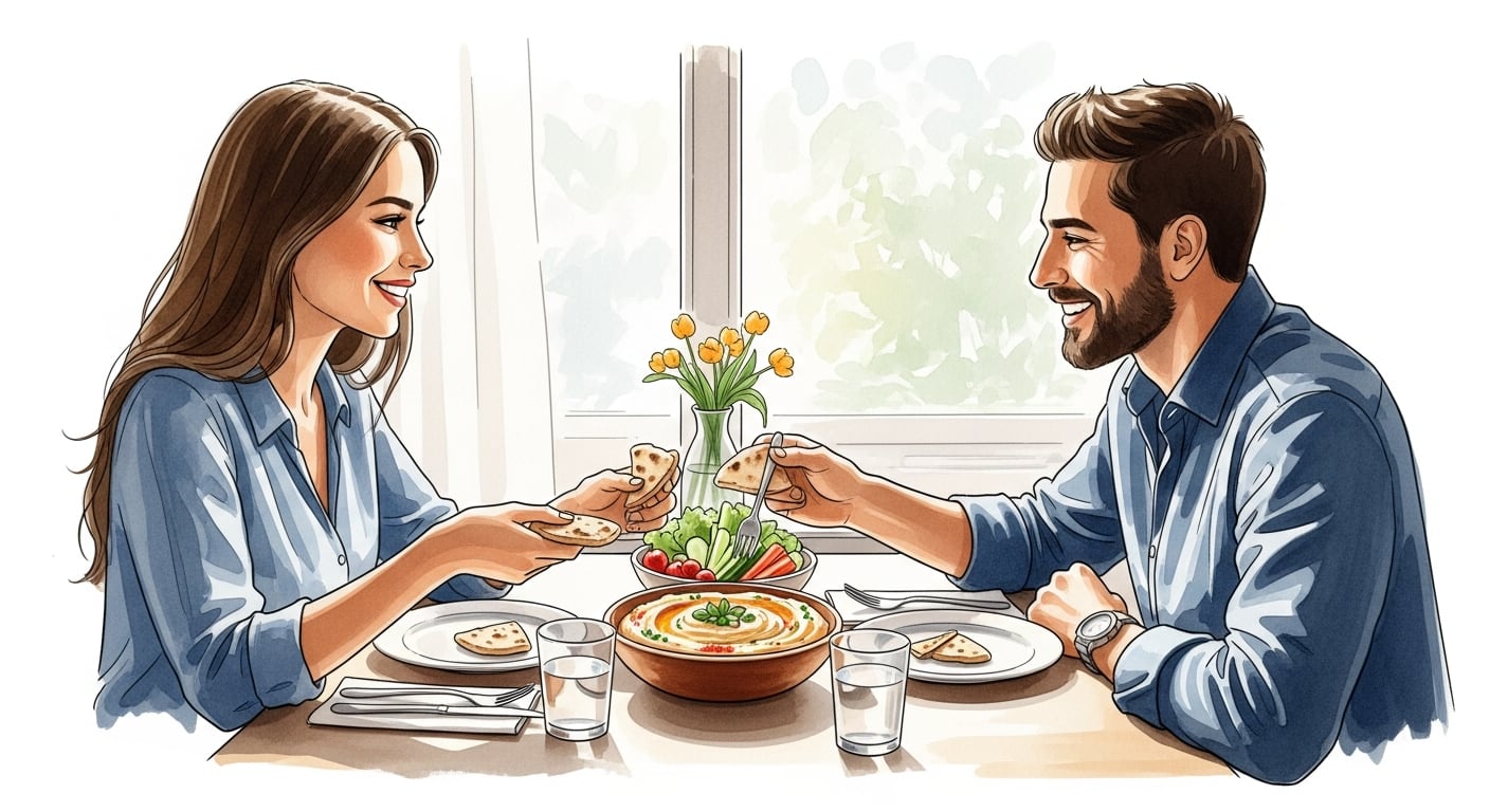 Reconocido como un superalimento, el hummus combina proteínas vegetales, fibra y grasas saludables, y se adapta tanto a dietas omnívoras como vegetarianas (Imagen Ilustrativa Infobae)