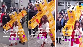 Mientras tomaba de una lata