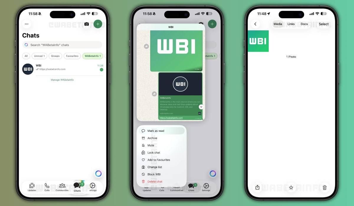 Muchos gestos se adoptan al nuevo diseño de Liquid Glass. (WaBetaInfo)