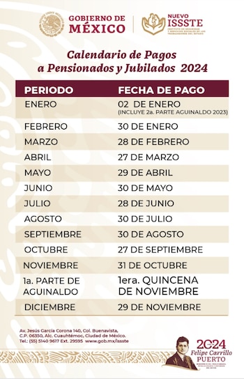 Este es el calendario oficial