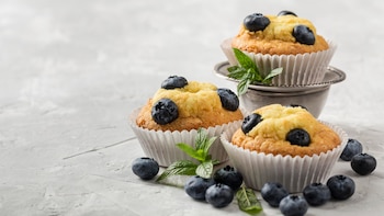 muffins de arándanos con queso crema