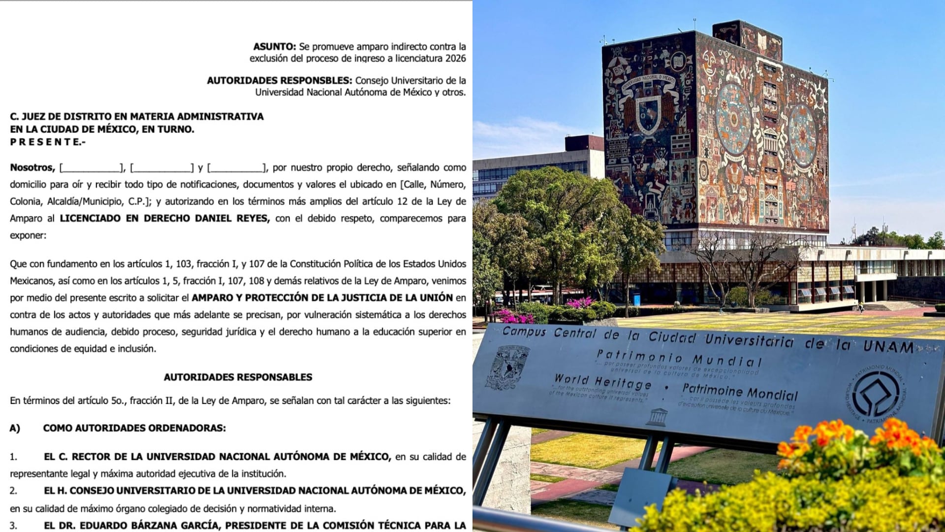 Aspirantes de licenciatura alistan amparo colectivo contra el examen de control de la UNAM