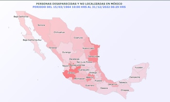Mapa de personas desaparecidas en