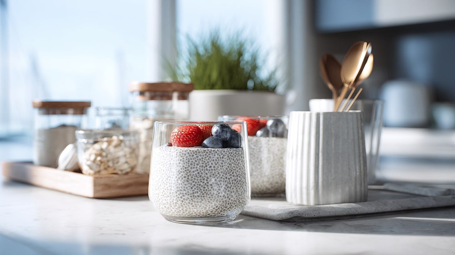El pudín de chía con leche de almendras y frutos rojos es una opción sugerida para un desayuno nutritivo (Imagen Ilustrativa Infobae)
