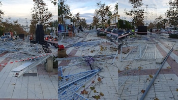 Alumbrado navideño derribado por el