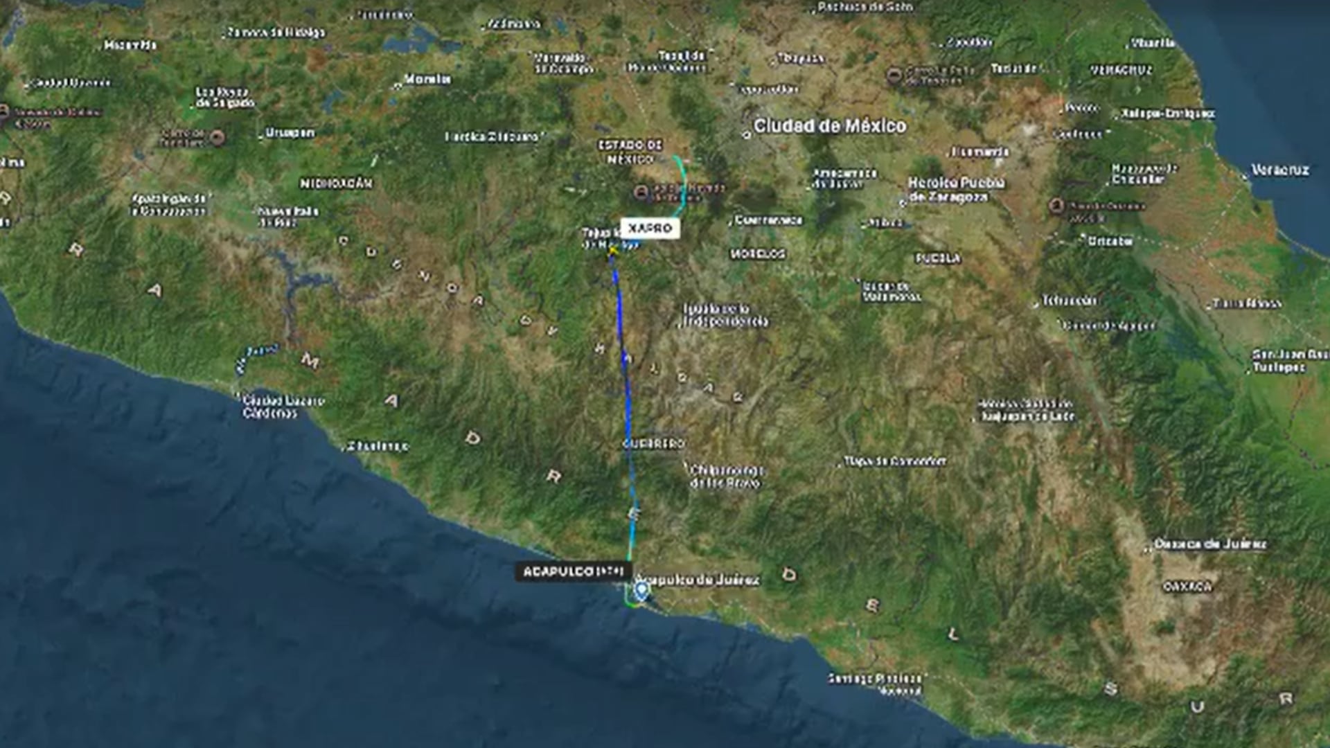 VIDEO| Esta es la trayectoria que siguió el jet privado que se desplomó tras vuelo de Acapulco al Aeropuerto de Toluca, Edomex