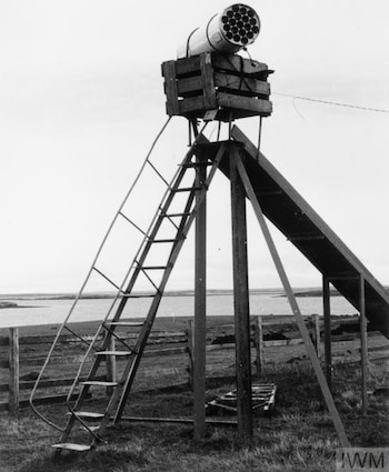 Una lanzadora de cohetes improvisada