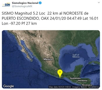 Se registró un sismo en