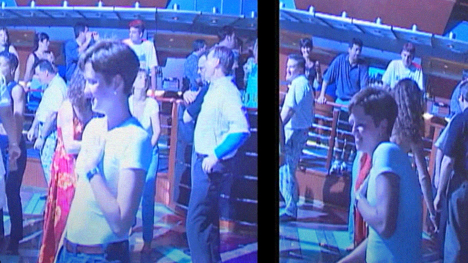 Amy Bradley baila en la discoteca del crucero. Fue filmada por otros pasajeros