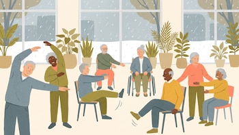 Moverse bajo techo: el programa que mejora la mente y la empatía de los silvers frente al clima adverso