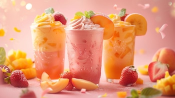 Las granadas, fresas y moras