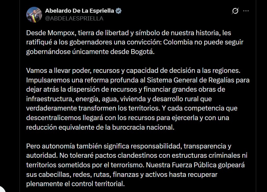La propuesta de descentralización prevé que los departamentos con mayor capacidad institucional asuman nuevas funciones primero y que los demás reciban apoyo técnico - crédito X