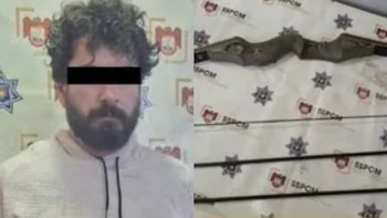 Hombre ataca a policías con arco de cacería en Tijuana y termina detenido: su mamá lo denunció