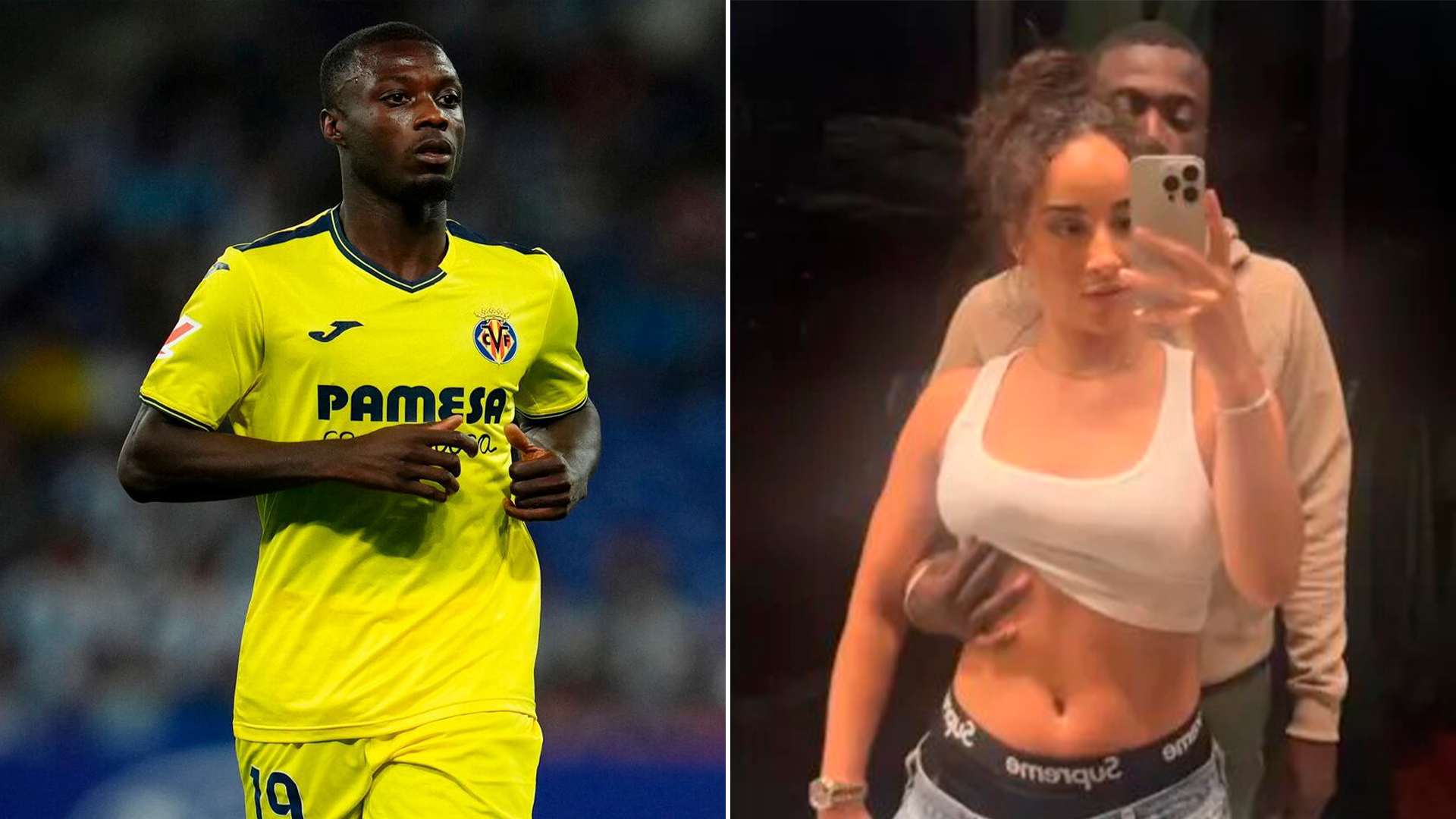 Nicolás Pepé y Teanna Trump