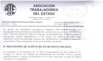 Denuncia de ATE sobre presuntas