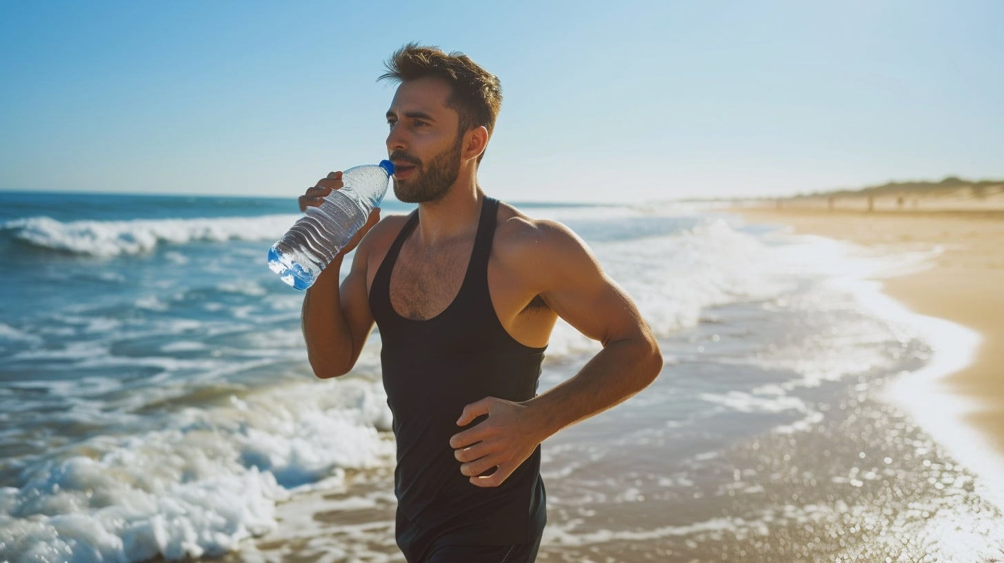 La correcta hidratación, factor crucial a la hora de hacer ejercicios en la playa (Imagen Ilustrativa Infobae)