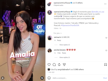 Amalia Martos, concursante española de 'Operación Triunfo USA' (Televisa)