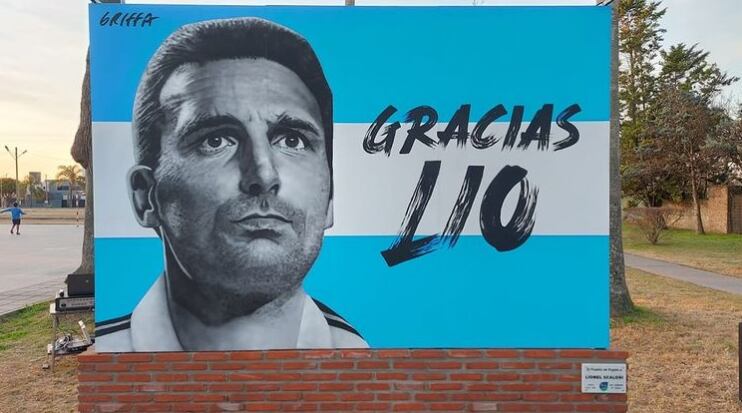 El mural de Scaloni en Pujato.
