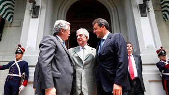 Alberto Fernández, Tabaré Vazquez y