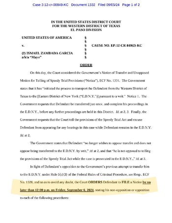 Mayo Zambada traslado