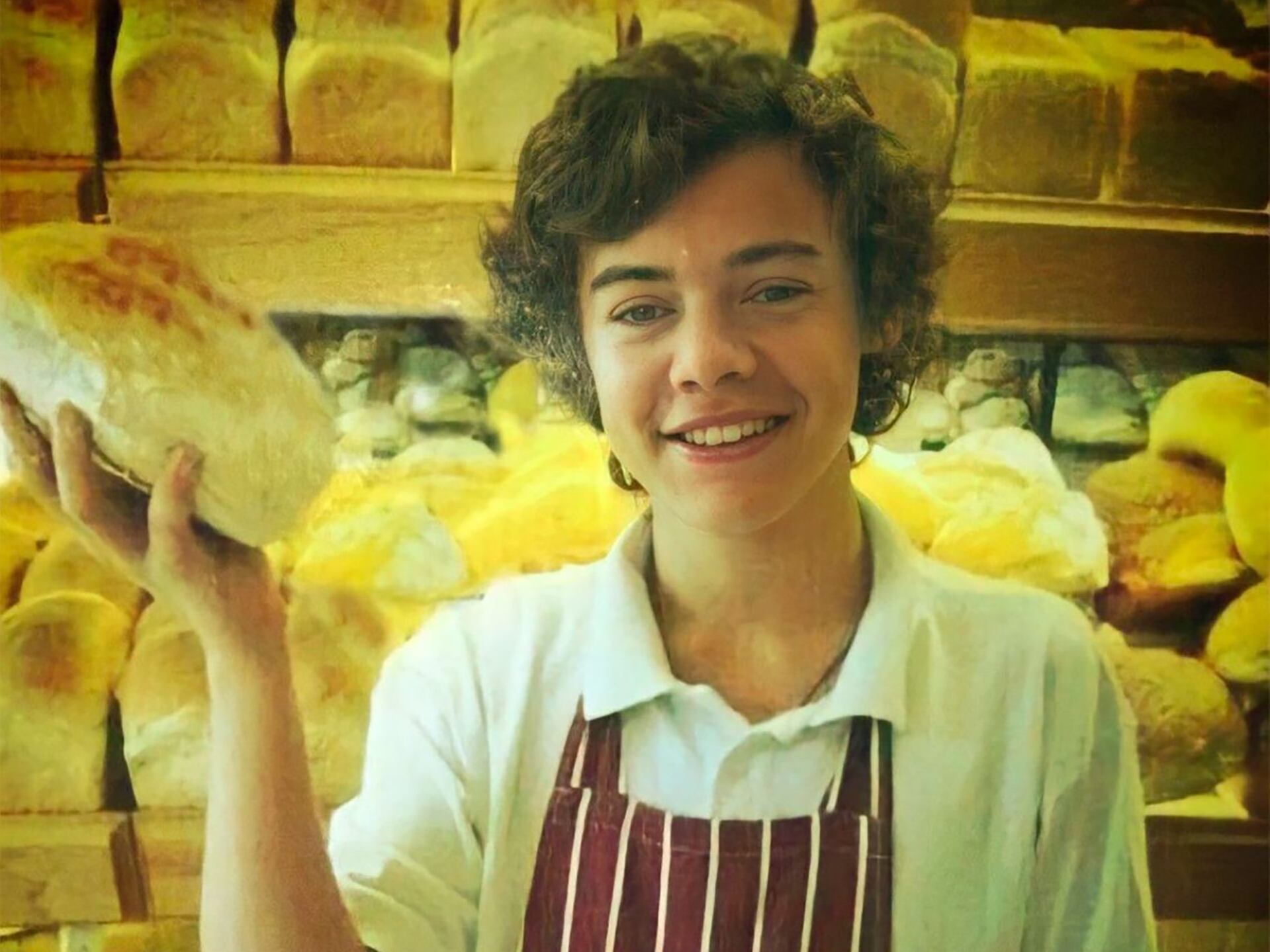 Harry Styles pasó de trabajar en una panadería de Holmes Chapel a convertirse en ídolo global del pop (Pinterest)