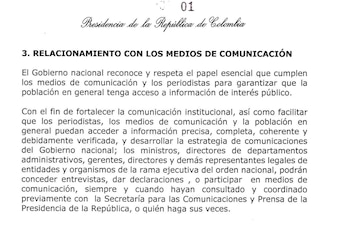 Manejo de comunicaciones del Gobierno de Abelardo de la Espriella - crédito suministrada
