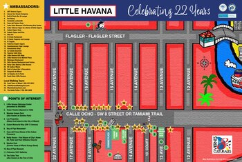 Mapa de los Viernes Culturales en Little Havana.