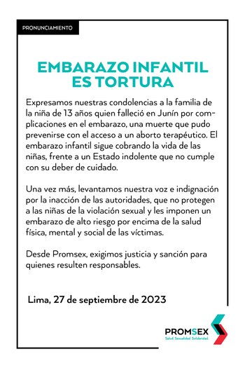 Comunicado de Promsex sobre muerte