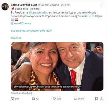 La diputada Salma Luévano publicó