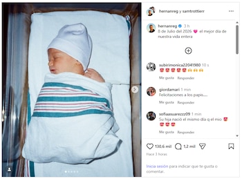 Dalí nació el 8 de julio de 2026 y Samantha Trottier y Hernán Regiardo anunciaron la llegada de su primera hija en redes sociales