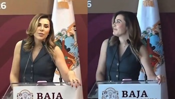 Gobernadora Marina del Pilar se queda sin luz en plena conferencia donde negaba apagones en Mexicali