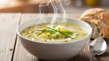 Receta de sopa de puerros y papas, rápida y fácil