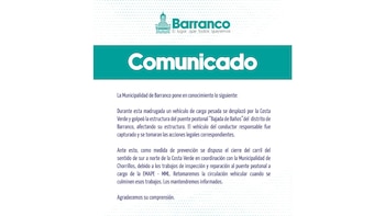 Comunicado de la municipalidad de