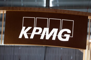 A logo of KPMG is