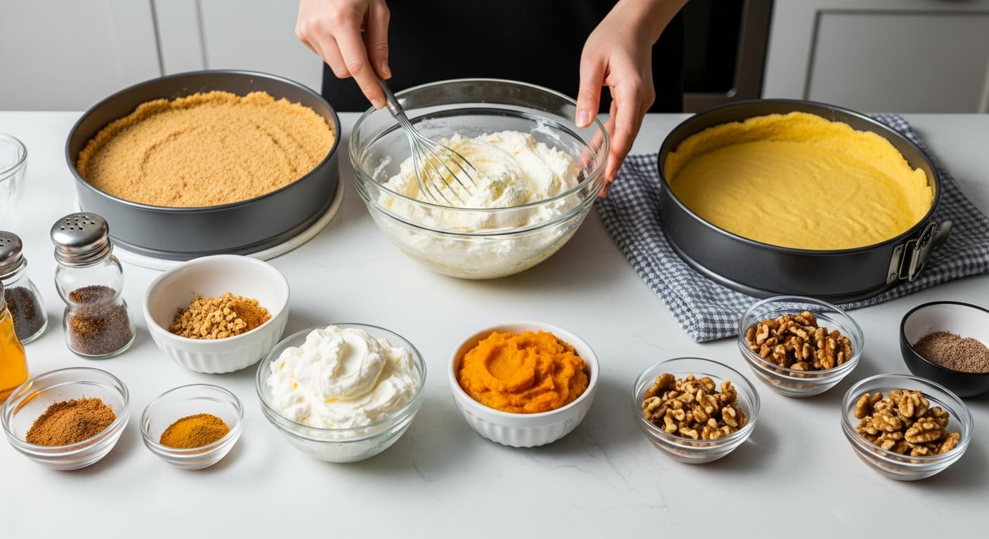 La preparación del cheesecake de calabaza y nueces lleva 30 minutos en total, más 2 horas de frío en heladera (Imagen Ilustrativa Infobae)