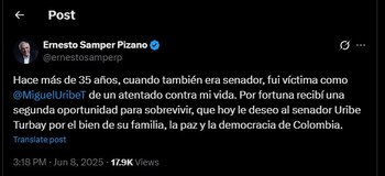 Ernesto Samper recordó el atentado