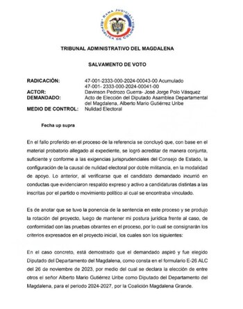 El Tribunal registró que el