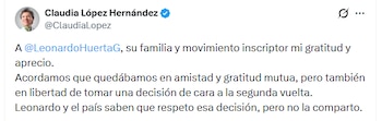 - crédito @ClaudiaLopez/X