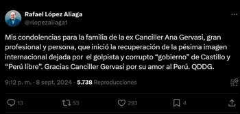 Conmoción en la política peruana por la muerte deAna Cecilia Gervasi