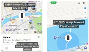 iPhone que fue reportado como