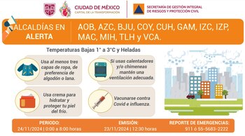 Activan alerta naranja por bajas