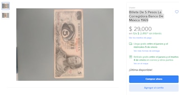 Billete 5 pesos. Mercado Libre