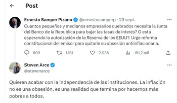 Publicación de Steven Arce, periodista