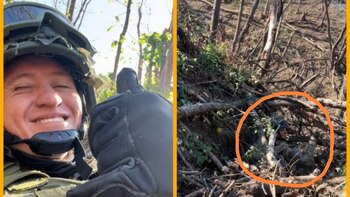 Militar colombiano en el frente