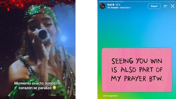 El atuendo verde de Karol G y el mensaje de Feid sobre un fondo rosa reavivaron las especulaciones de sus seguidores sobre una posible reconciliación - crédito redes sociales - @feid/ Instagram