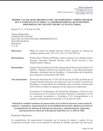 Medida cautelar - crédito captura de pantalla