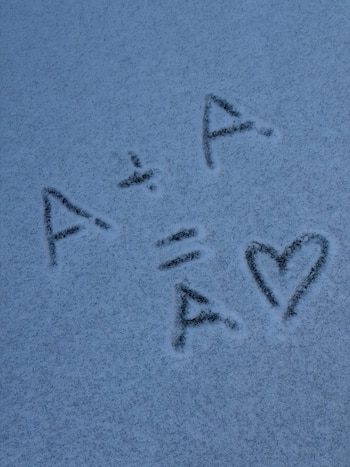 "A+A=A", escribieron en la nieve